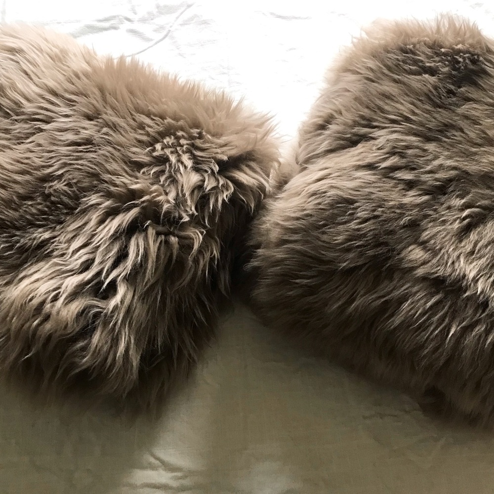 IKEA Krakkassing Sheepskin Fur 26” x 26” Pillows (2 Pillows) - New & Unused